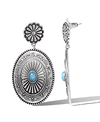 Jessica Simpson Western Round Concho Drop Earrings