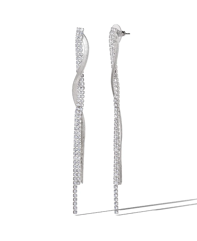 Jessica Simpson Silver Linear Drop Earrings