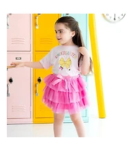 Sweet Wink Little and Big Girls Kindergarten Pencil Bow Short Sleeve T-Shirt