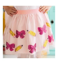 Sweet Wink Little and Big Girls Back to School Cutie Sequin Tutu Skirt