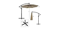 Mecale 10 Feet 360° Rotation Solar Powered Led Patio Offset Umbrella without Weight Base