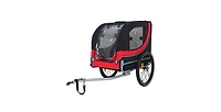 Aostirmotor Large Folding Bike Trailer for Dogs – 120LB Capacity, All-Terrain Pet Carrier, Black+Red