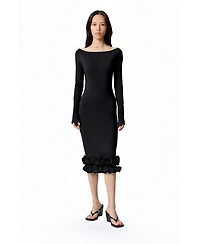 Nocturne Women's Jersey Maxi Dress with Ruffle Detail