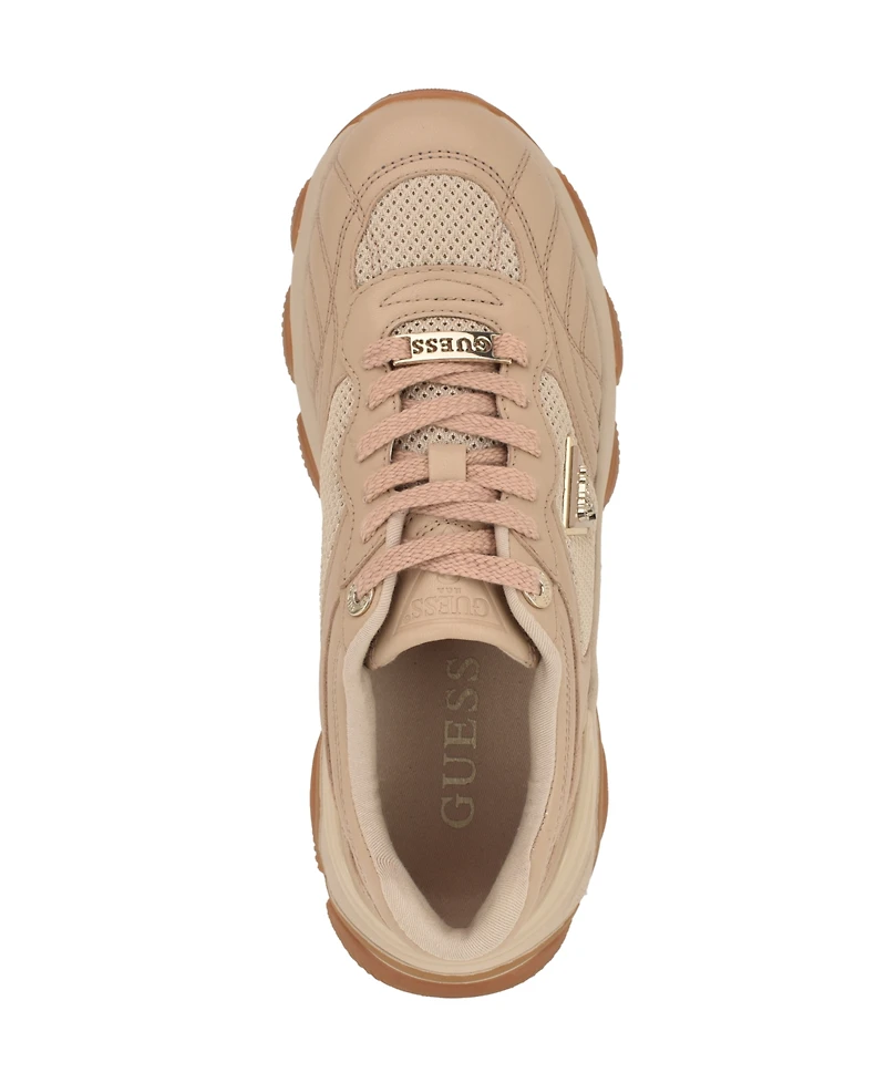 Guess Women's Moeann Triangle G Logo Chunky Lace-Up Sneakers