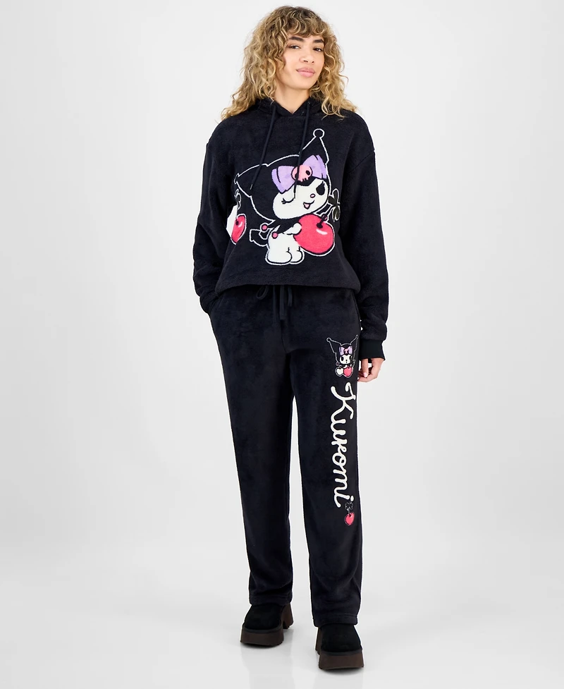 Hybrid Juniors' Kuromi Plush Pull-On Hoodie