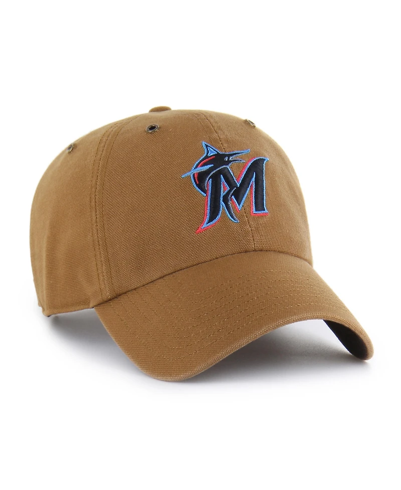 Carhartt X '47 Brand Men's Brown Miami Marlins Clean Up Adjustable Hat