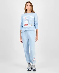 Hybrid Juniors' Snoopy Santa Hat Jogger Sweatpants