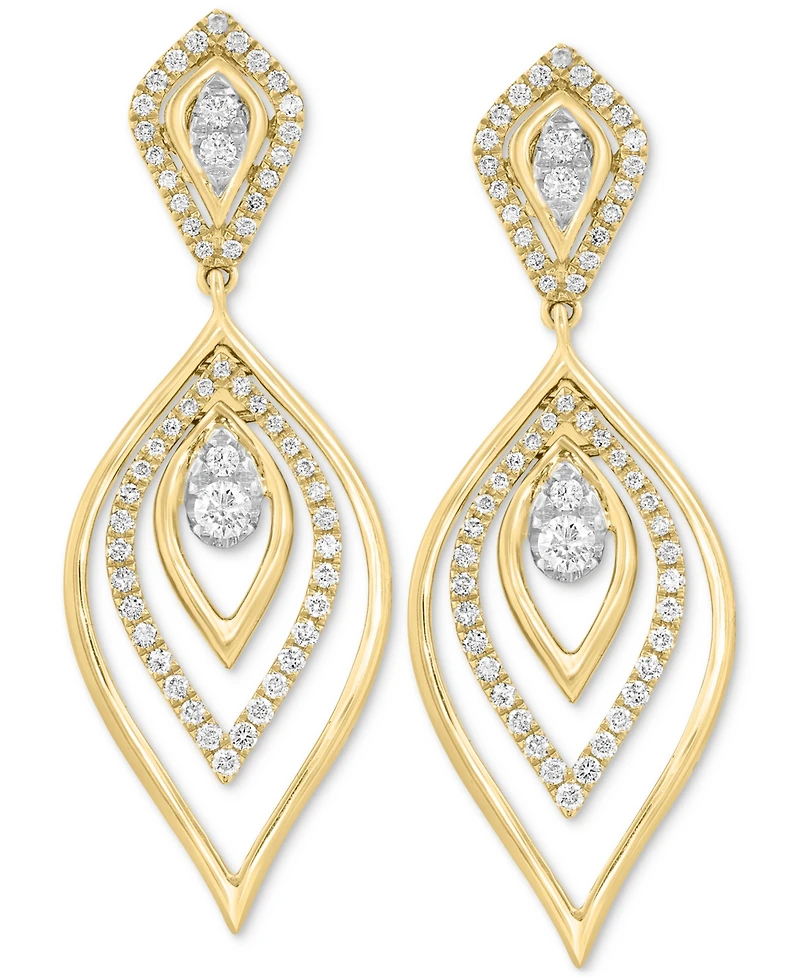 Effy Diamond Navette Multi-Layer Drop Earrings (7/8 ct. t.w.) in 14k Gold