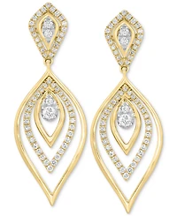 Effy Diamond Navette Multi-Layer Drop Earrings (7/8 ct. t.w.) in 14k Gold
