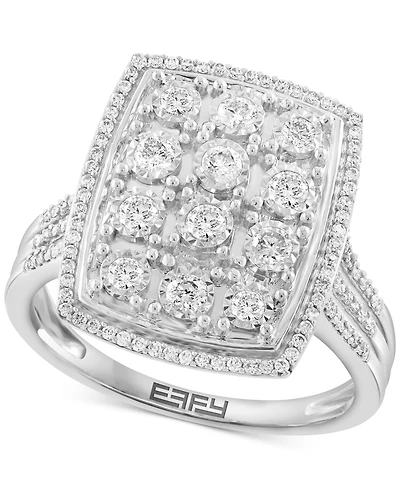 Effy Diamond Rectangular Halo Cluster Ring (1/2 ct. t.w.) in 14k White Gold