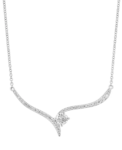 Effy Diamond Swirl 18" Collar Necklace (5/8 ct. t.w.) in 14k White Gold