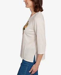 Alfred Dunner Petite Classic Harvest Basket Top