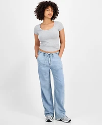 Indigo Rein Juniors' Wide-Leg Lightweight Jeans