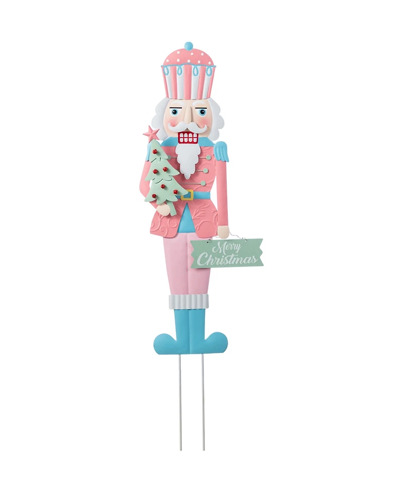 Glitzhome 36" Metal Christmas Nutcracker Yard Stake