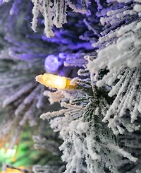 Glitzhome 3 ft Pre-Lit Snow Flocked Pine Christmas Teardrop