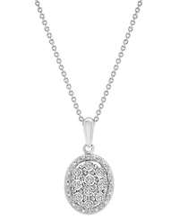 Diamond Octagon Halo Cluster 18" Pendant Necklace (1/10 ct. t.w.) in Sterling Silver, Macy's Exclusive