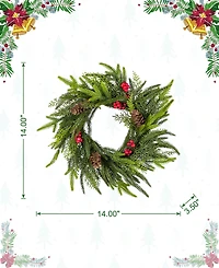 Glitzhome Polyethylene Christmas Mini Dripping Wreaths, Set of 2