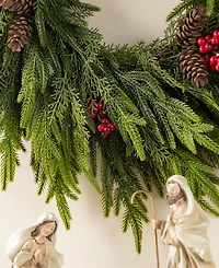 Glitzhome 24" Polyethylene Christmas Dripping Wreath