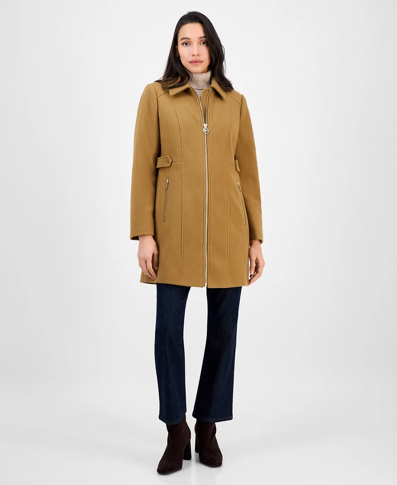 Michael Kors Women's Collared Zip-Front Coat