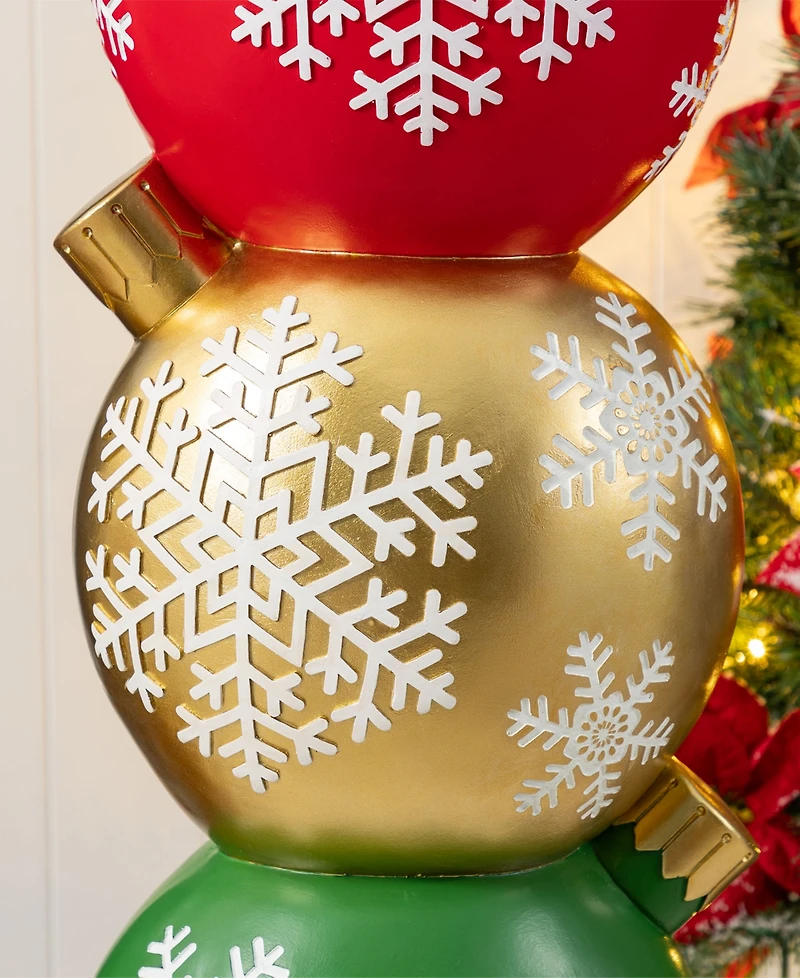 Glitzhome 36.25" Resin Christmas Stacked Ornament Porch Decor