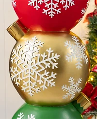 Glitzhome 36.25" Resin Christmas Stacked Ornament Porch Decor