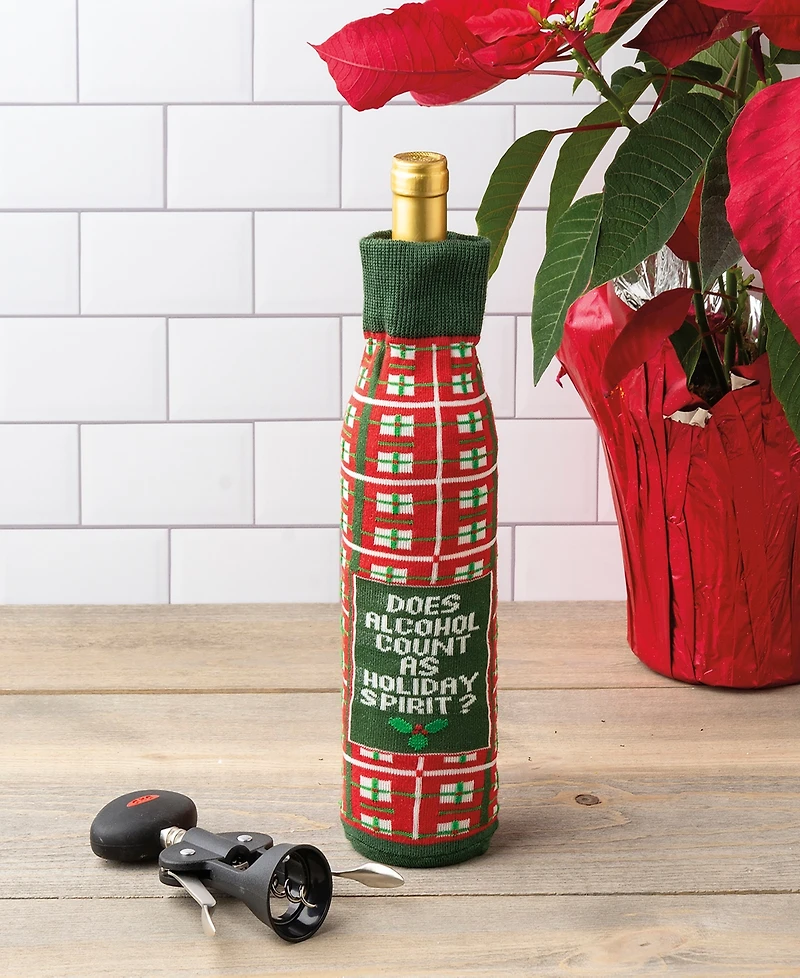 Primitives by Kathy Does Alcohol Count as Holiday Spirit Bottle Sock