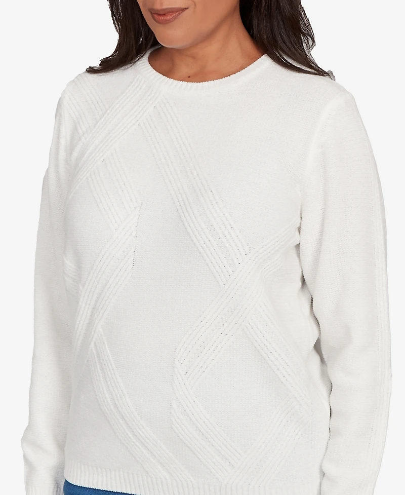 Alfred Dunner Petite Chenille Pullover Sweater