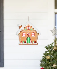 Glitzhome Metal Christmas Gingerbread House and Candy Cane Yard Stakes, Set of 3