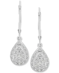Diamond Teardrop Cluster Drop Earrings (1/4 ct. t.w.) in Sterling Silver, Macy's Exclusive