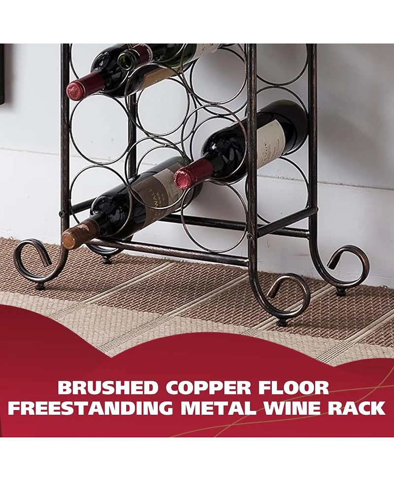 Kings Brand Furniture Floor Freestanding Metal Wine Rack, Wine Bottle Holder Stands, Wine Storage for Home Bar