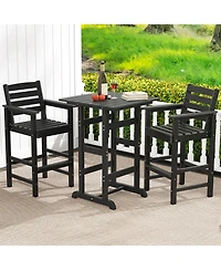 Gymax Patio Bar Stools Set of 4 Tall Adirondack Chair w/ Backrest Armrests & Footrests