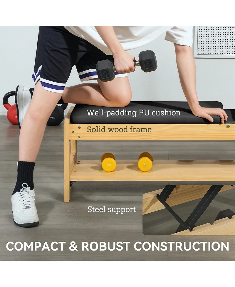 Soozier Adjustable Weight Bench with Rack for Weight Lifting,