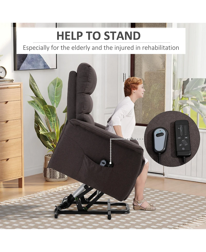 Homcom Electric Power Lift Recliner Chair for Elderly with Remote