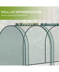 Outsunny 9 x 4ft Crop Cage with Zippe Doors and Storage Bag,