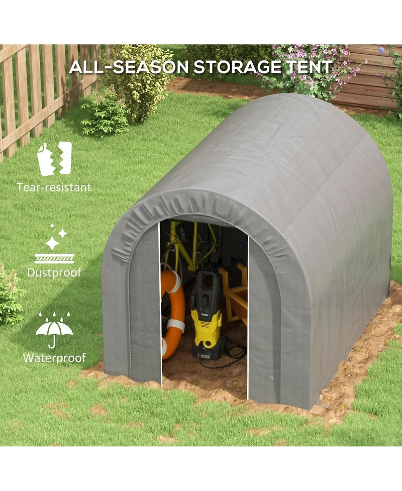 Outsunny 6 x 8ft Outdoor Storage Shed, Waterproof Heavy Duty Portable Shed