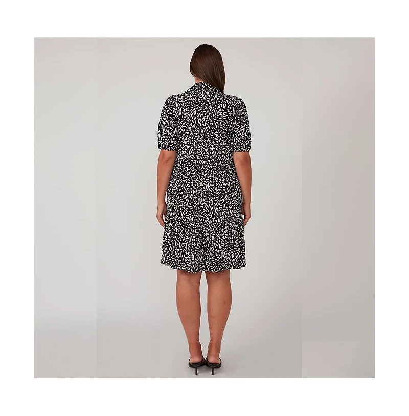 Estelle Plus Size Abstract Spot Shirt Dress