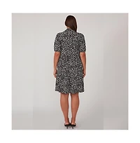 Estelle Plus Size Abstract Spot Shirt Dress
