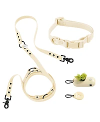 The Licker Store, Luna 8FT Adjustable 6-in-1 Waterproof Hands-Free Leash and Collar with Led Flashlight, Bag Dispenser