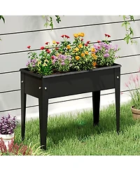 Raised Garden Bed Elevated Metal Planter Box with Legs Drainage Holes Gardening Box
