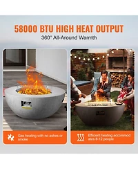 Slickblue Concrete-Look Propane Fire Pit Table for Outdoor Patio – Gas-Powered Heating with Stylish Tabletop Design