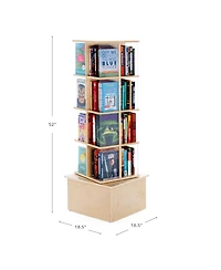 Guidecraft Floor Standing Rotating Book Display: Spinning Bookshelf Tower for Classroom, Kids Playroom, Library | Revolving Bookcase w/ Acrylic Window