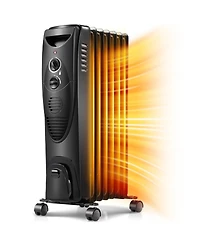 Cowsar Portable Electric Radiator Heater, Oil Filled with 3 Heat Settings, Adjustable Thermostat, Overheat & Tip-Over Protection For Indoor Use, 1500W