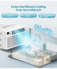 Cowsar 14,000 Btu Window Air Conditioner Cools up to 650 Sq. ft, Ultra Quiet Window Ac Unit with Remote Control, 4 in 1 Energy Saving Air Conditioner
