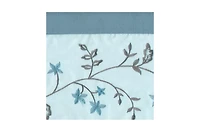 Kate Aurora Complete 5 Pc Window a Bag Embroidered Floral Country Flax Sheer Curtain & Valance Set