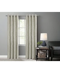 Kate Aurora 2 Piece Metallic Sparkle Thermal Grommet Blackout Curtain Panels