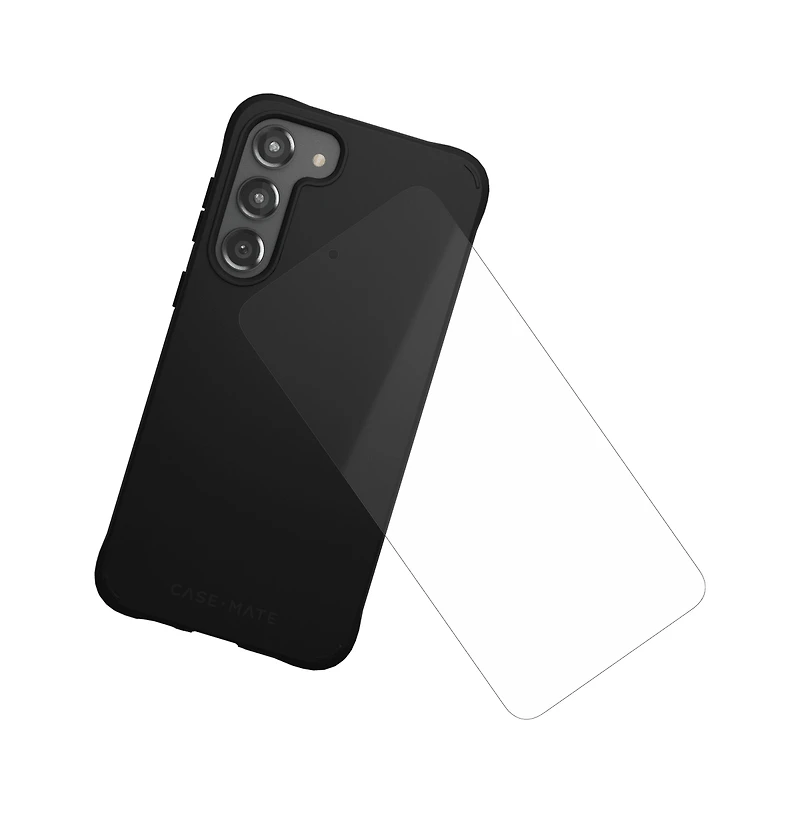 Case-Mate Protection Pack Tough Case and Glass Screen Protector for Samsung Galaxy S23 Plus-Black