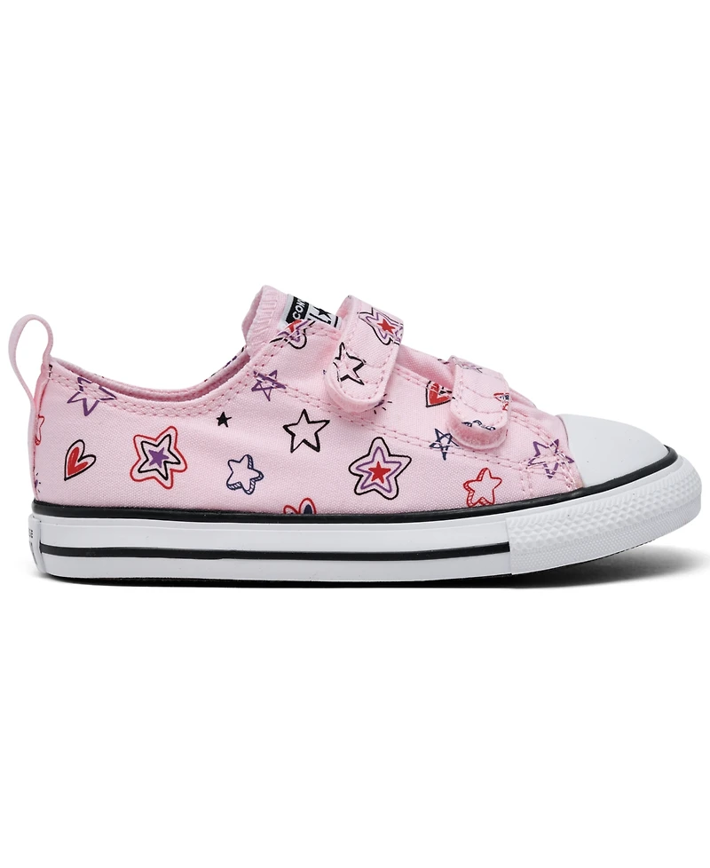 Converse Toddler Girls Chuck Taylor All Star Doodles 2V Stay-Put Closure Strap Low Top Casual Sneakers from Finish Line