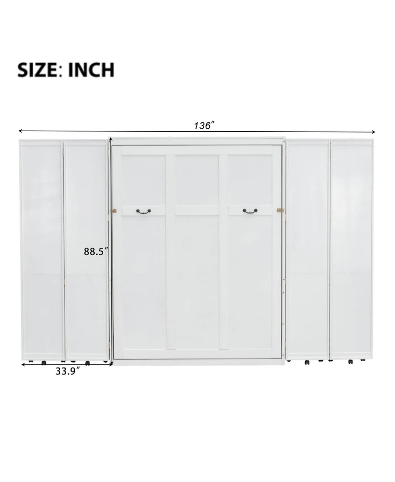 Streamdale Furniture Murphy Bed Wall Bed with Storage Doors