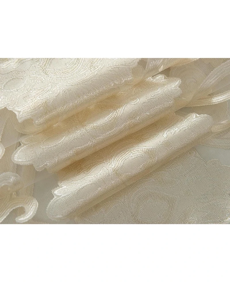 Kate Aurora Organza Sheer Milawi Complete 5 Piece Window Curtain Set