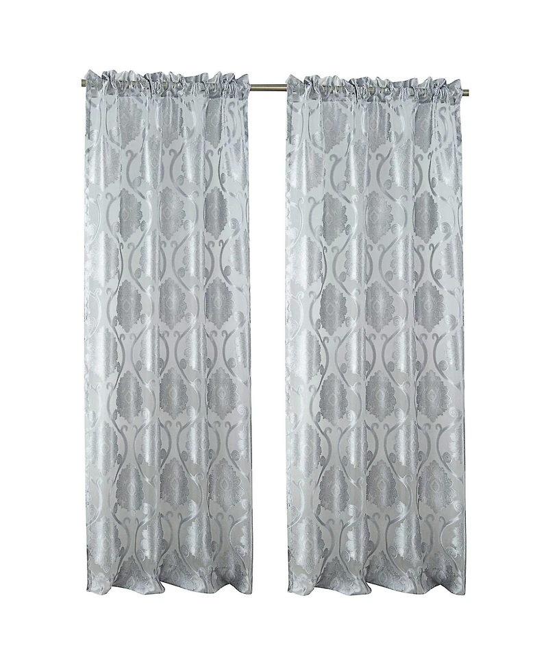 Kate Aurora Organza Sheer Milawi Complete 5 Piece Window Curtain Set